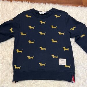 Thom Browne Navy Hector Half-Drop Crewneck Sweatshirt